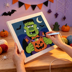 Punching the Monster Candy Bowl design with the punch needle