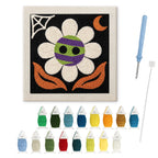 Monster Daisy punch needle kit: finished canvas with threads, punch needle and threader