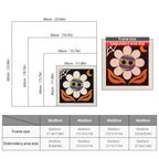 Size chart for square punch needle kits from 30 x 30 cm to 60 x 60 cm