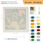 Monster Pumpkin Farmer punch needle kit, 24 × 24 in (60 × 60 cm): canvas size and kit contents
