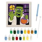 Monster Scientist punch needle kit: finished canvas with threads, punch needle and threader