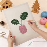 Punching the Monstera Bud Vase design with the punch needle