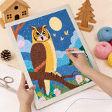 Punching the Moonlit Owl design with the punch needle