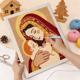 Punching the Mother and Child design with the punch needle