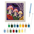 Mummy Mushrooms punch needle kit: finished canvas with threads, punch needle and threader
