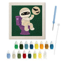 Mummy on the Loo punch needle kit: finished canvas with threads, punch needle and threader