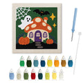 Mushroom House Ghost punch needle kit: finished canvas with threads, punch needle and threader