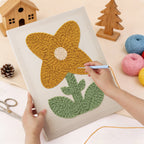 Punching the Mustard Petal Flower design with the punch needle