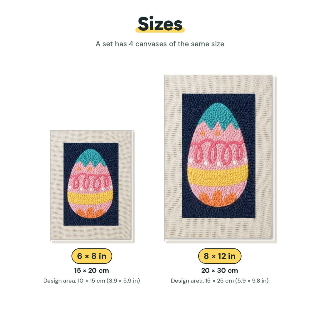 Size chart for the two mini canvas sizes: 6 x 8 in and 8 x 12 in