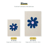 Size chart for the two mini canvas sizes: 6 x 8 in and 8 x 12 in