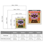 Size chart for square punch needle kits from 30 x 30 cm to 60 x 60 cm