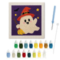 Orange Hat Ghost punch needle kit: finished canvas with threads, punch needle and threader