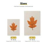 Size chart for the two mini canvas sizes: 6 x 8 in and 8 x 12 in