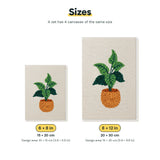 Size chart for the two mini canvas sizes: 6 x 8 in and 8 x 12 in