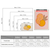Size chart for punch needle kits from 20 x 30 cm to 60 x 80 cm