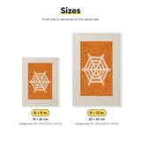 Size chart for the two mini canvas sizes: 6 x 8 in and 8 x 12 in