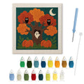 Owl Tree Ghost punch needle kit: finished canvas with threads, punch needle and threader