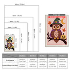 Size chart for punch needle kits from 20 x 30 cm to 60 x 80 cm