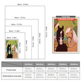 Size chart for punch needle kits from 20 x 30 cm to 60 x 80 cm