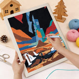 Punching the Painted Desert Night design with the punch needle