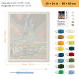 Painted Desert Night punch needle kit, 20 × 24 in (50 × 60 cm): canvas size and kit contents