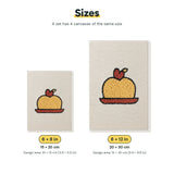 Size chart for the two mini canvas sizes: 6 x 8 in and 8 x 12 in