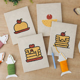The four finished Pancake Stacks mini canvases laid out on a table
