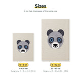 Size chart for the two mini canvas sizes: 6 x 8 in and 8 x 12 in