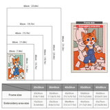 Size chart for punch needle kits from 20 x 30 cm to 60 x 80 cm