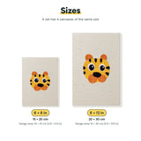 Size chart for the two mini canvas sizes: 6 x 8 in and 8 x 12 in