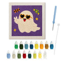 Peace Sign Ghost punch needle kit: finished canvas with threads, punch needle and threader