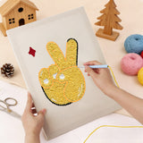 Punching the Peace Sign Hand design with the punch needle