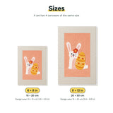 Size chart for the two mini canvas sizes: 6 x 8 in and 8 x 12 in