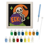 Peekaboo Skeleton punch needle kit: finished canvas with threads, punch needle and threader