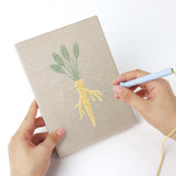 Punching a Pepper and Garlic mini canvas with the punch needle