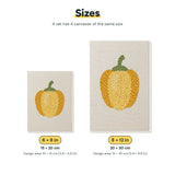 Size chart for the two mini canvas sizes: 6 x 8 in and 8 x 12 in