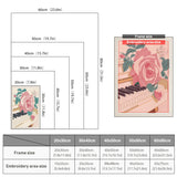 Size chart for punch needle kits from 20 x 30 cm to 60 x 80 cm