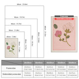 Size chart for punch needle kits from 20 x 30 cm to 60 x 80 cm