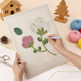 Punching the Pink and White Sprig design with the punch needle