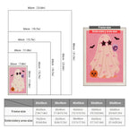 Size chart for punch needle kits from 20 x 30 cm to 60 x 80 cm