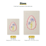 Size chart for the two mini canvas sizes: 6 x 8 in and 8 x 12 in