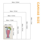 Size chart for punch needle kits from 20 x 30 cm to 60 x 80 cm