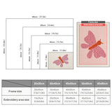 Size chart for punch needle kits from 20 x 30 cm to 60 x 80 cm