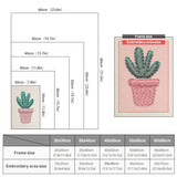 Size chart for punch needle kits from 20 x 30 cm to 60 x 80 cm