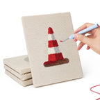 Hand punching one of the Pit Crew Trophy mini canvases