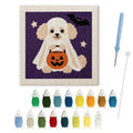 Poodle Ghost punch needle kit: finished canvas with threads, punch needle and threader
