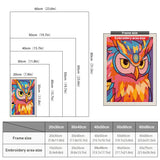 Size chart for punch needle kits from 20 x 30 cm to 60 x 80 cm