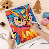 Punching the Pop Color Owl design with the punch needle