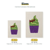 Size chart for the two mini canvas sizes: 6 x 8 in and 8 x 12 in