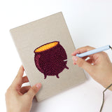 Punching a Potion and Cupcake mini canvas with the punch needle